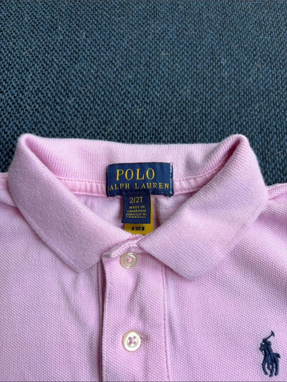 Polo Ralph Lauren Light Pink Polo with Navy Logo Boys Size 2/2T EUC